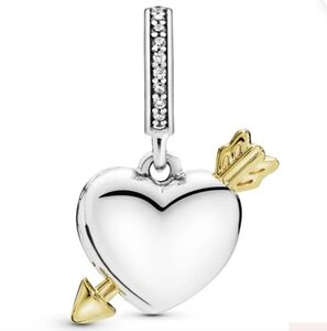 Pandora Arrow Of Love Locket Sterling Silver + 18k Charm 767816CZ